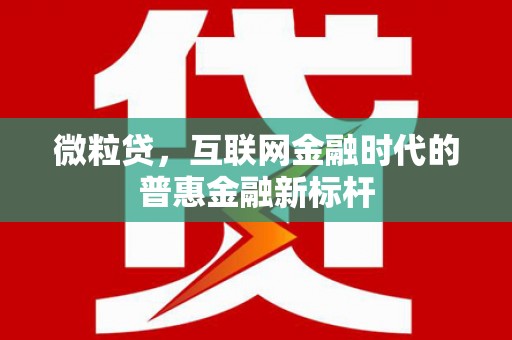 淳安微粒贷，互联网金融时代的普惠金融新标杆
