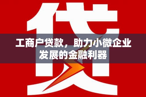 淳安工商户贷款，助力小微企业发展的金融利器