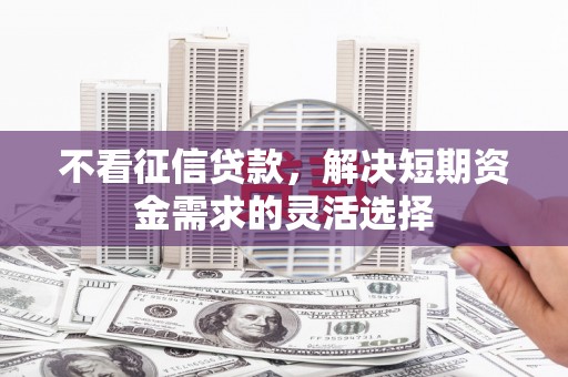 淳安不看征信贷款，解决短期资金需求的灵活选择