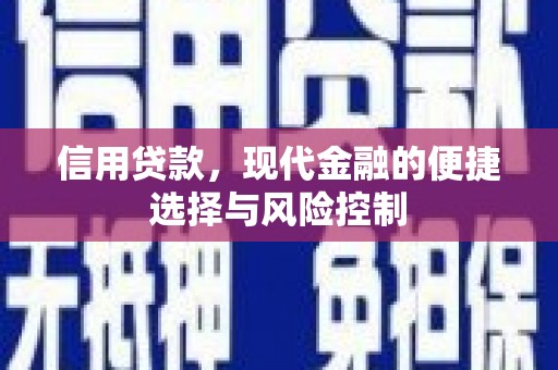 淳安信用贷款，现代金融的便捷选择与风险控制