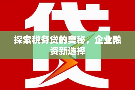 淳安探索税务贷的奥秘，企业融资新选择