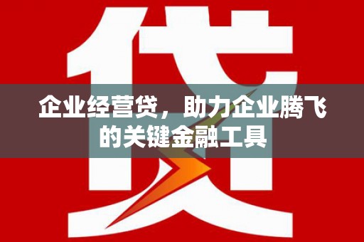 淳安企业经营贷，助力企业腾飞的关键金融工具