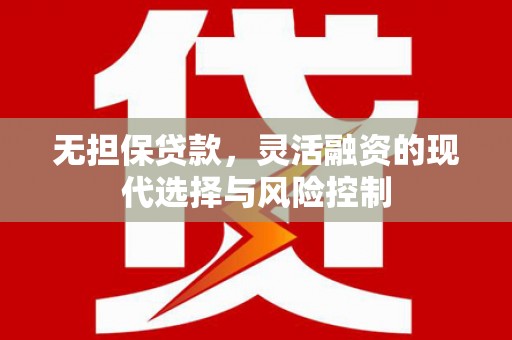 淳安无担保贷款，灵活融资的现代选择与风险控制