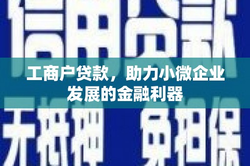 淳安工商户贷款，助力小微企业发展的金融利器