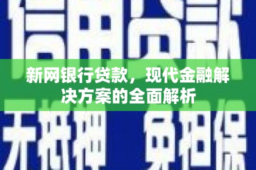 淳安新网银行贷款，现代金融解决方案的全面解析