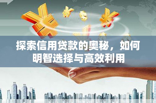 淳安探索信用贷款的奥秘，如何明智选择与高效利用
