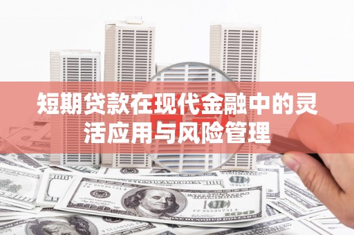 淳安短期贷款在现代金融中的灵活应用与风险管理