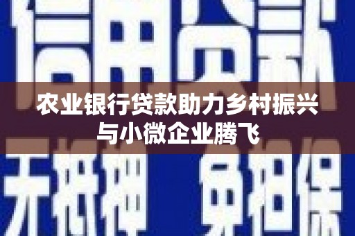 淳安农业银行贷款助力乡村振兴与小微企业腾飞